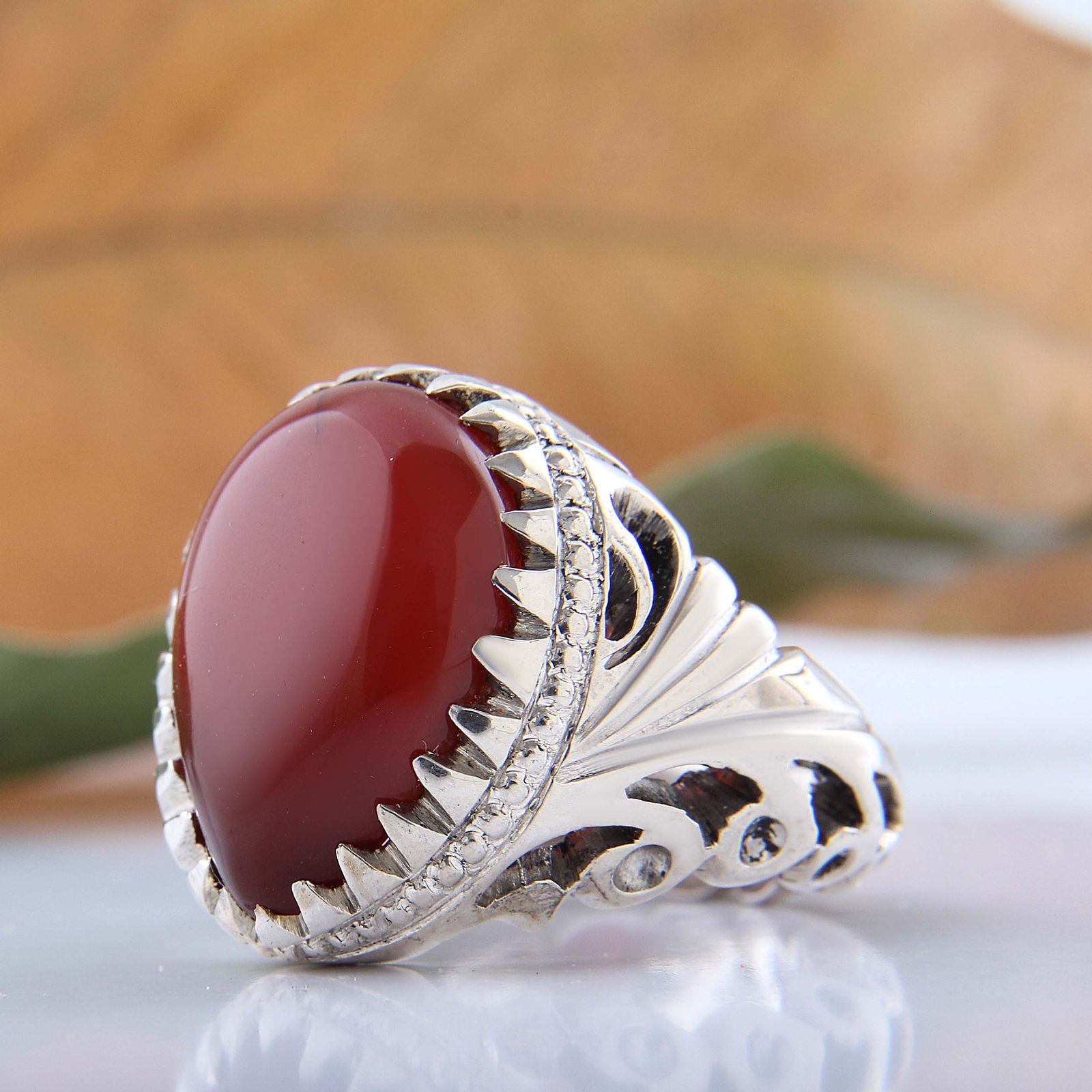 انگشتر نقره مردانه مدل رکاب اره کاری دست ساز کد AM_04588 -  - 3