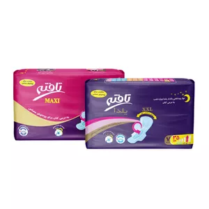 نوار بهداشتی تافته مدل Yalda Night بسته 7 عددی به همراه نوار بهداشتی بالدار مدل Maxi ویژه شب سایز XXXL بسته 5 عددی