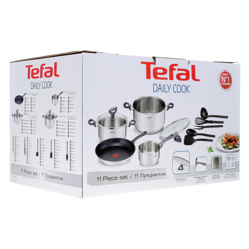 سرویس پخت و پز 11 پارچه تفال مدل Daily Cook سرویس پخت و پز 11 پارچه تفال مدل Daily Cook