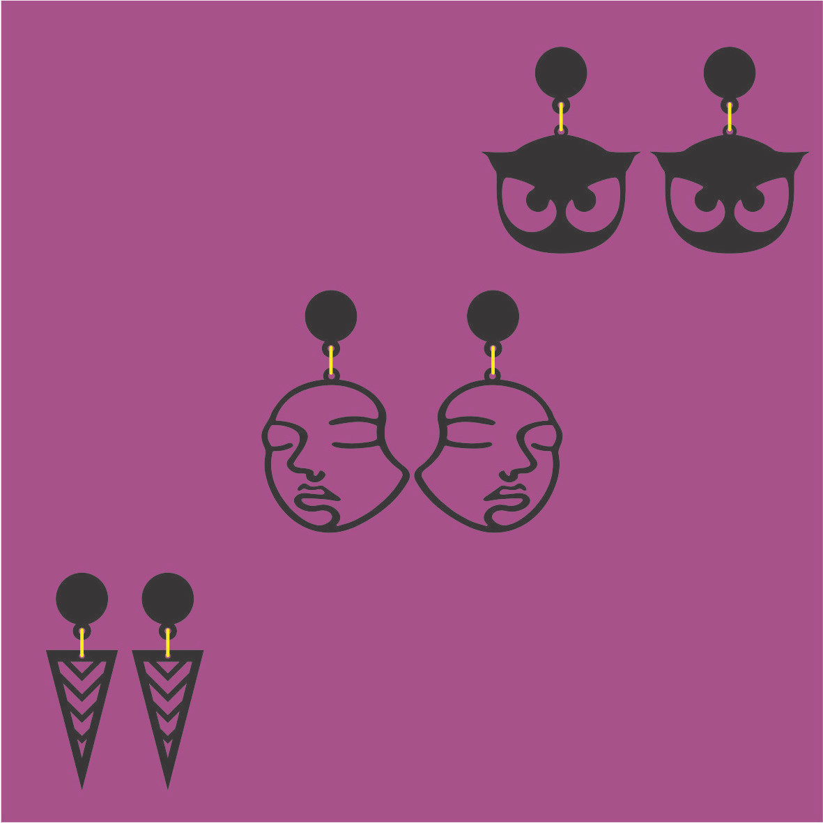 گوشواره دخترانه کد 319 مجموعه 3 عددی