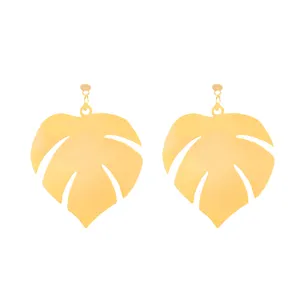 گوشواره طلا 18 عیار زنانه آمانژ مدل برگ کد D10190