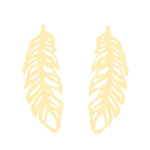 گوشواره طلا 18 عیار زنانه الن نار طرح برگ مدل N5288