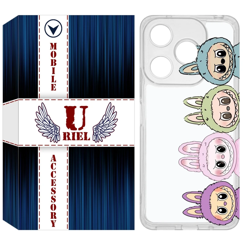 کاور یوریل مدل Clear کد 101 طرح لبوبو Labubu مناسب برای گوشی موبایل شیائومی Redmi 13 / 13x / Poco M6 4G