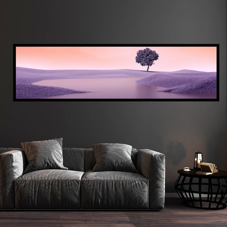 تابلو بکلیت طرح فانتزی تک درخت بنفش مدل کشیده B-7653