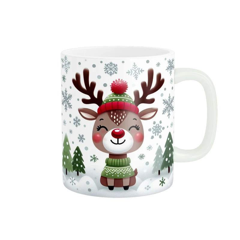 ماگ پاد آفرین مدل گوزن کیوت و کوهستان برفی کد 3130