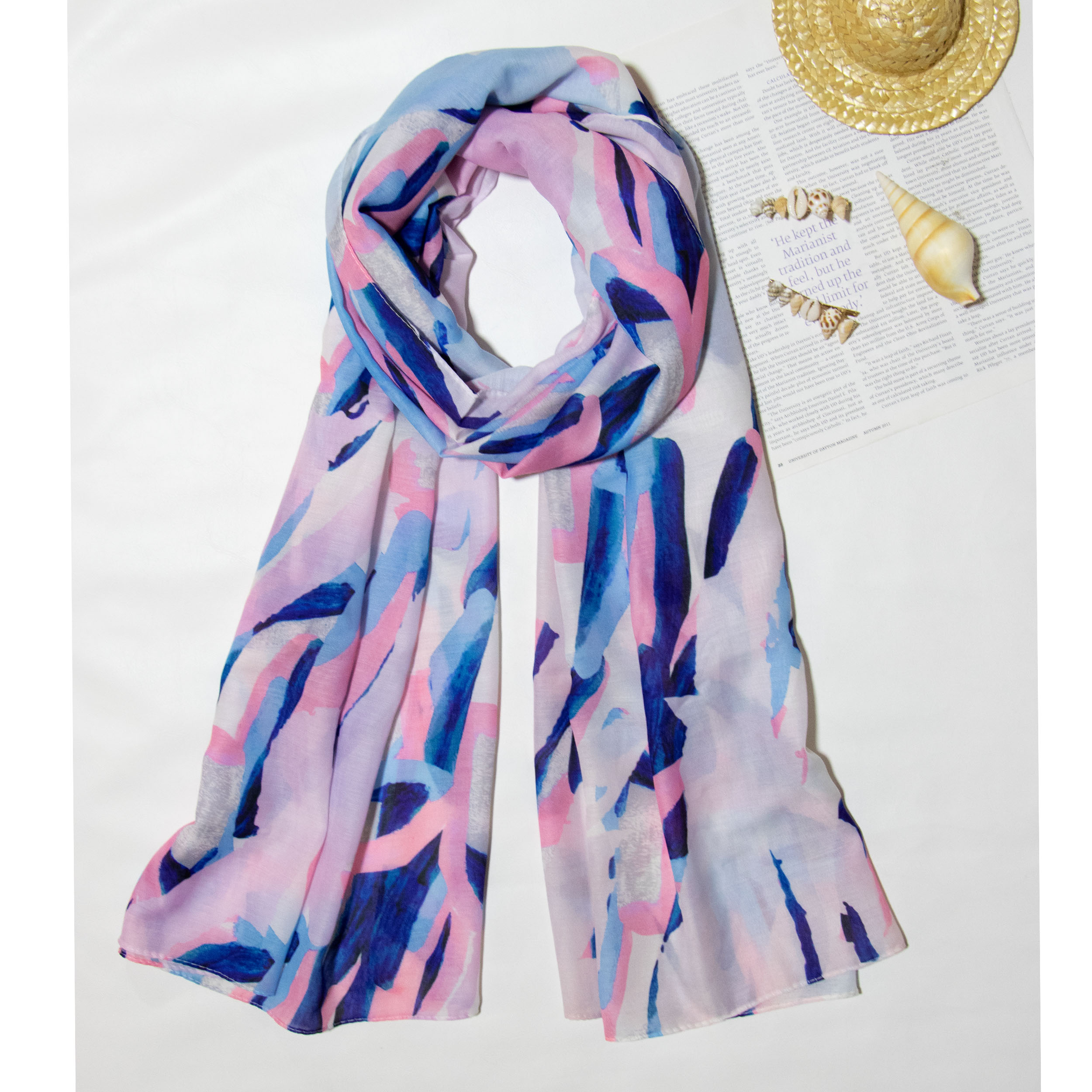 شال زنانه مدل  نخ تابستانه آبرنگی کد 1440