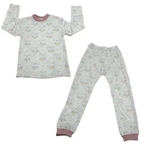 ست تی شرت و شلوار دخترانه مدل گربه مخمل