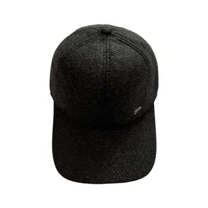 کلاه کپ مردانه مدل پشمی رنگ ذغالی