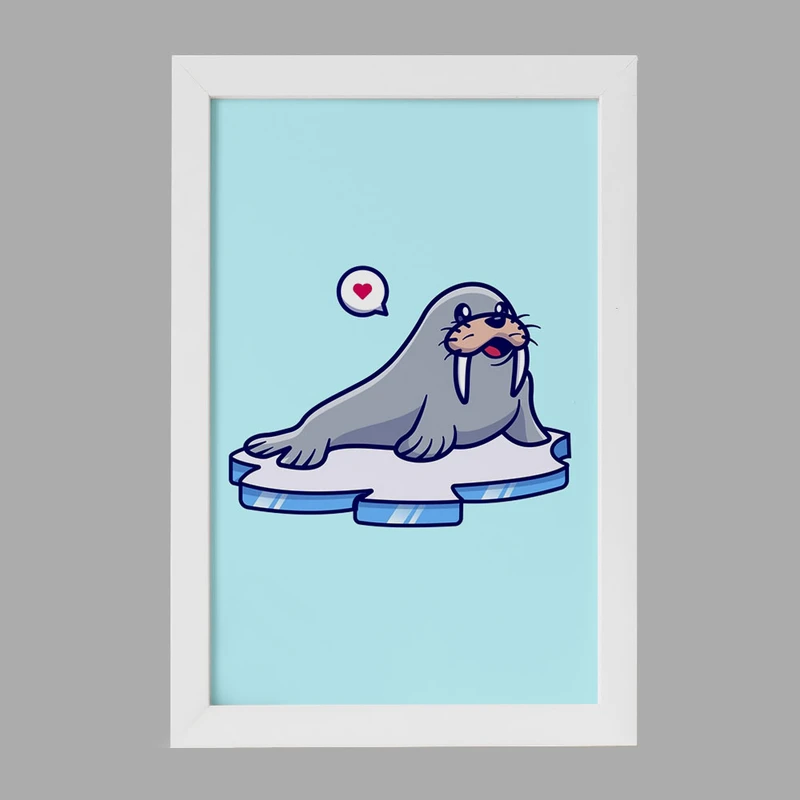 تابلو خندالو مدل حیوانات بامزه شیر دریایی کد 29689