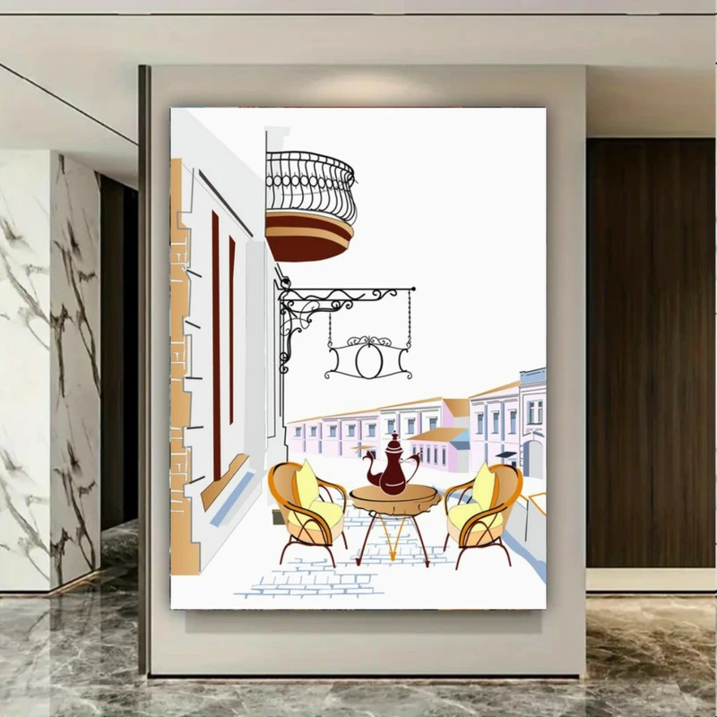 تابلو بوم طرح مخمل مینیمال کافه مدل قهوه کد BK25076