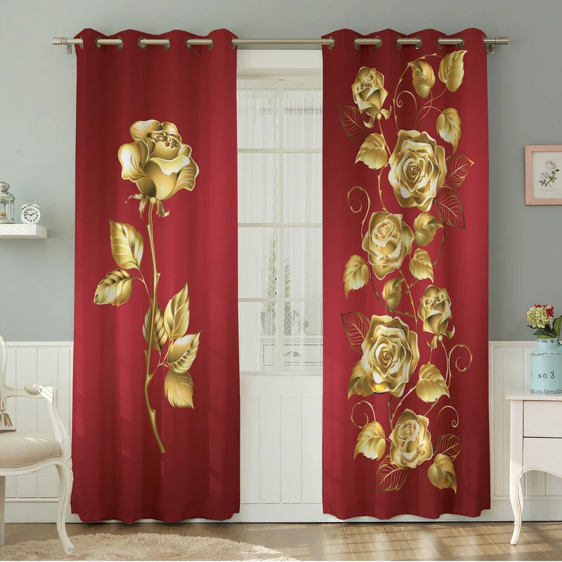 پرده نیروانا طرح  سنتی مدل مخمل کد 8488سایز 140×280 سانتی متر