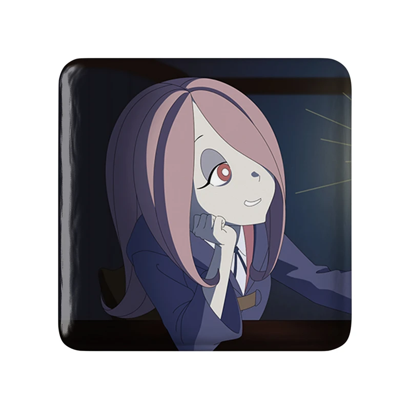 مگنت خندالو طرح سوسی انیمه جادوگران کوچک Little Witch Academia  مدل مربعی کد 22840