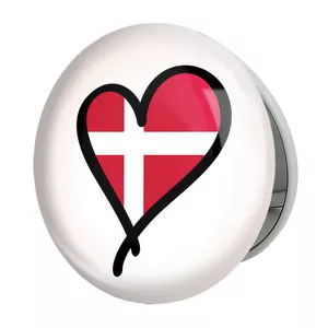 آینه جیبی خندالو طرح پرچم دانمارک مدل تاشو کد 20662 
