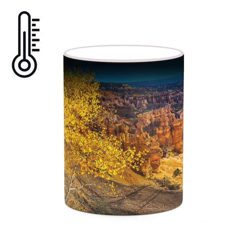 ماگ حرارتی کاکتی مدل منظره پاییزی کد mgh18599