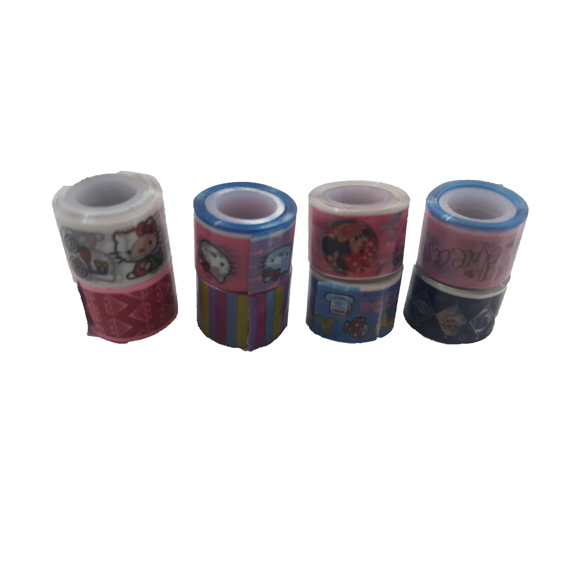 چسب نواری مدل طرحدار کد 2222 عرض 1 سانتی متر مجموعه 8 عددی