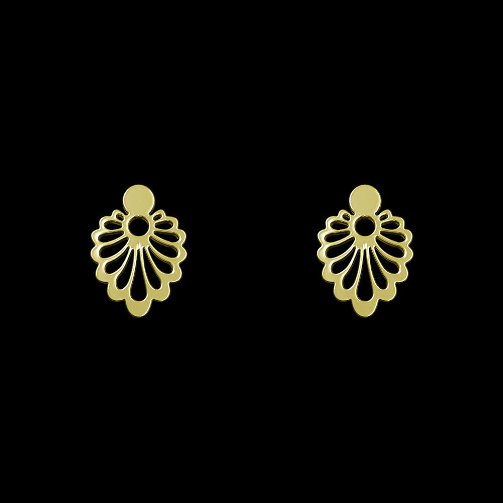 گوشواره طلا 18 عیار زنانه مدوپد مدل گل کد GA1-10661