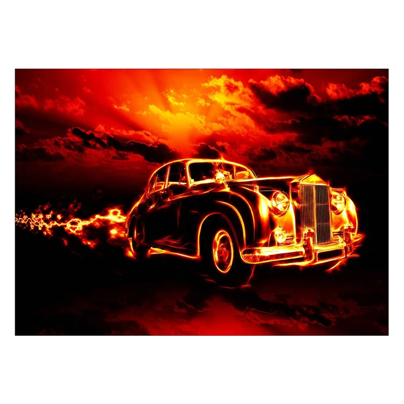 تابلو شاسی ونسونی طرح Fire Car سایز 50x70 سانتی متر
