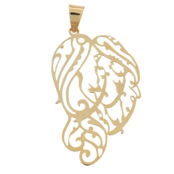 آویز گردنبند طلا 18 عیار زرمان مدل ZMM0747 شعر زلف بر باد مده تا ندهی بربادم