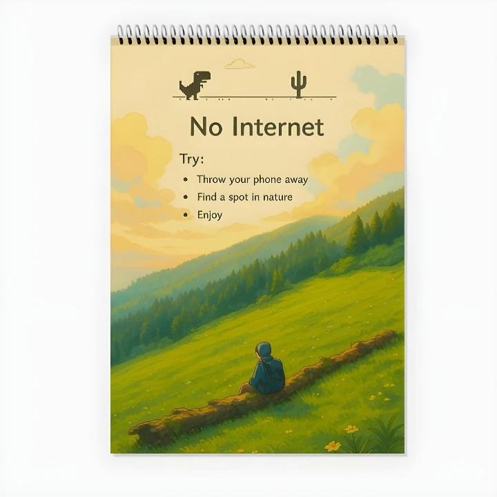 دفتر شطرنجی 100 برگ طرح No Internet 