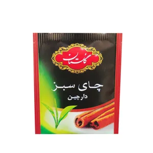 چای سبز کیسه ای با طعم دارچین گلستان بسته 50 عددی 