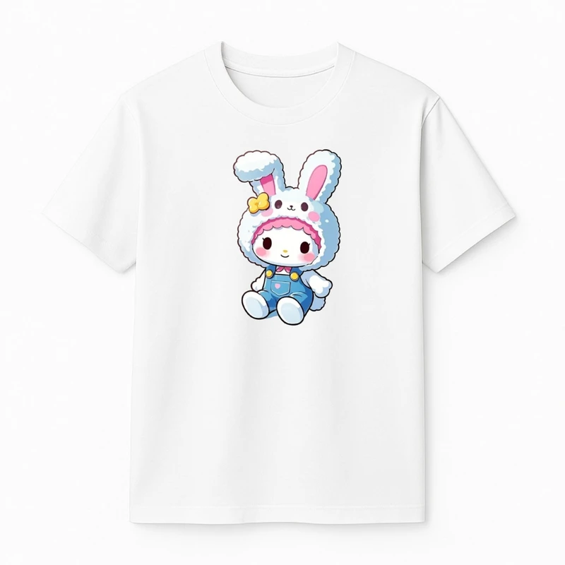 تی‌شرت آستین کوتاه دخترانه مدل خرگوش بامزه کد v3 