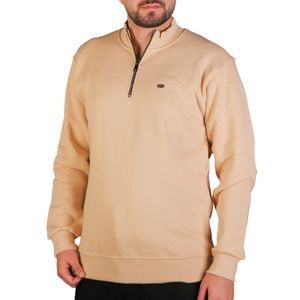 سویشرت مردانه مدل دورس پنبه ای تو کرک نیم زیپ کد 465109