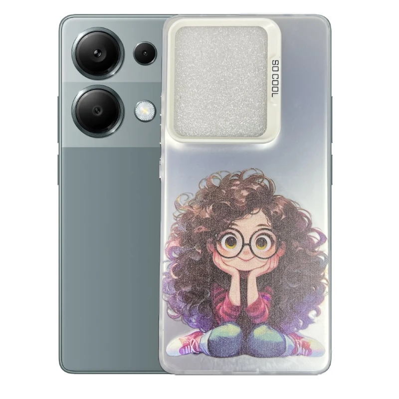 کاور طرح دختر مو فرفری مناسب برای گوشی موبایل شیائومی Redmi Note 13 Pro 4g