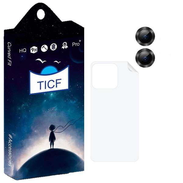 محافظ لنز دوربین تی ای سی اف مدل  optic مناسب برای گوشی موبایل اپل IPHONE 12 به همراه محافظ پشت گوشی