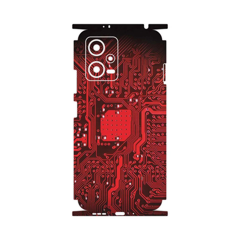 برچسب پوششی ماهوت مدل Red_Printed_Circuit_Board-FullSkin مناسب برای گوشی موبایل شیائومی Redmi Note 12 5G
