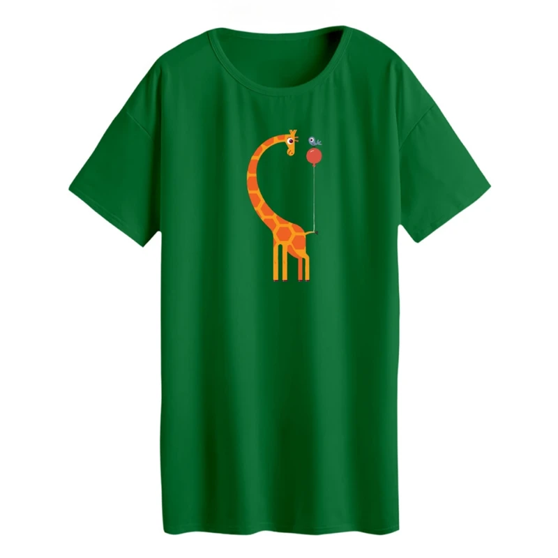 تی شرت لانگ آستین کوتاه زنانه مدل زرافه کد 5