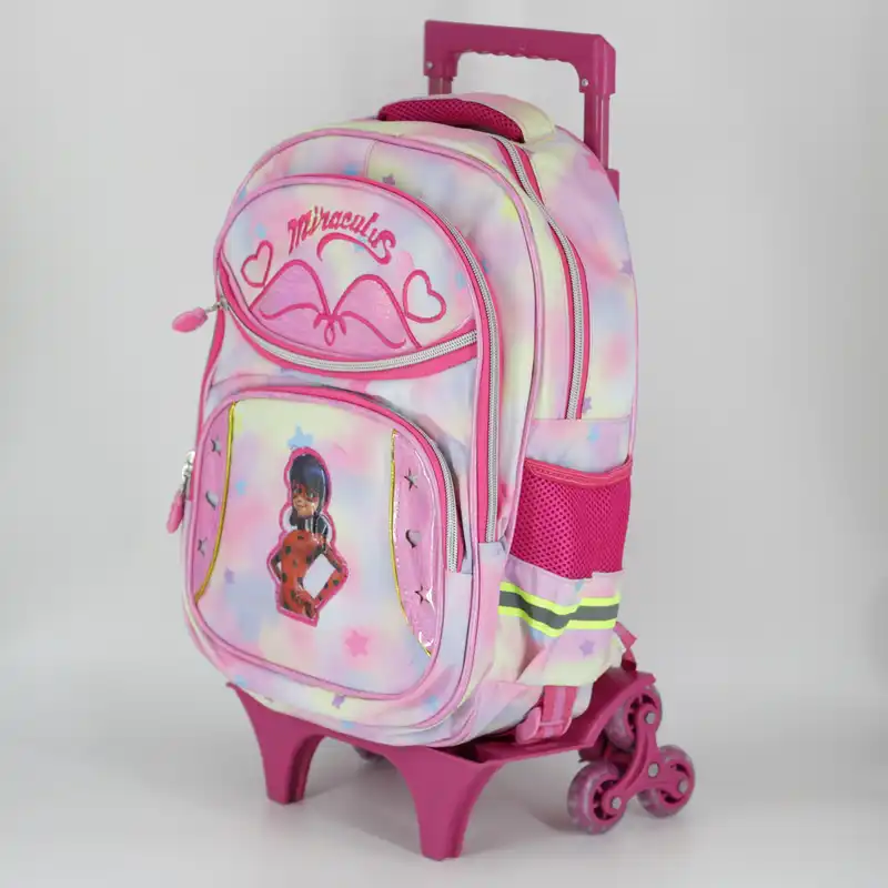 کوله پشتی چرخ دار طرح دخترکفشدوزکی کد tt6600