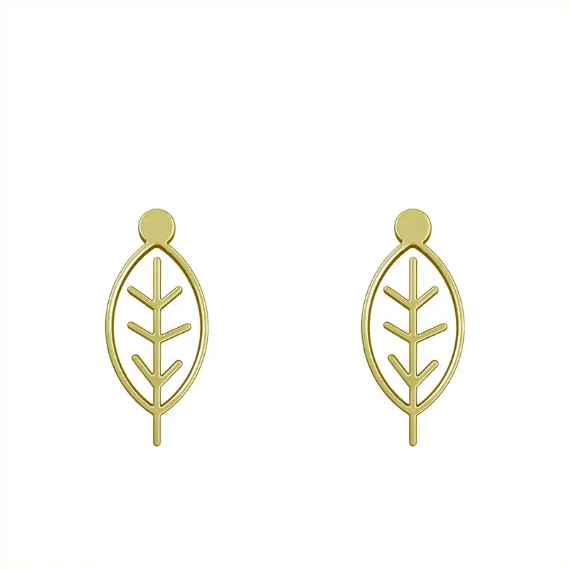 گوشواره طلا 18 عیار زنانه مدوپد مدل برگ کد GA1-15868