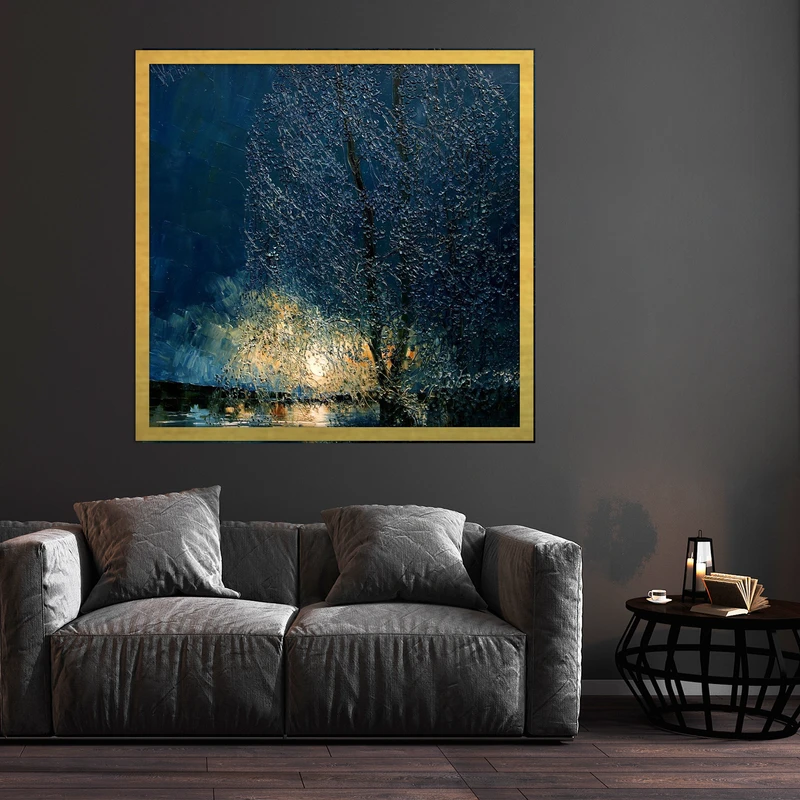 تابلو بکلیت طرح نقاشی مدل DY1035 فریم طلایی