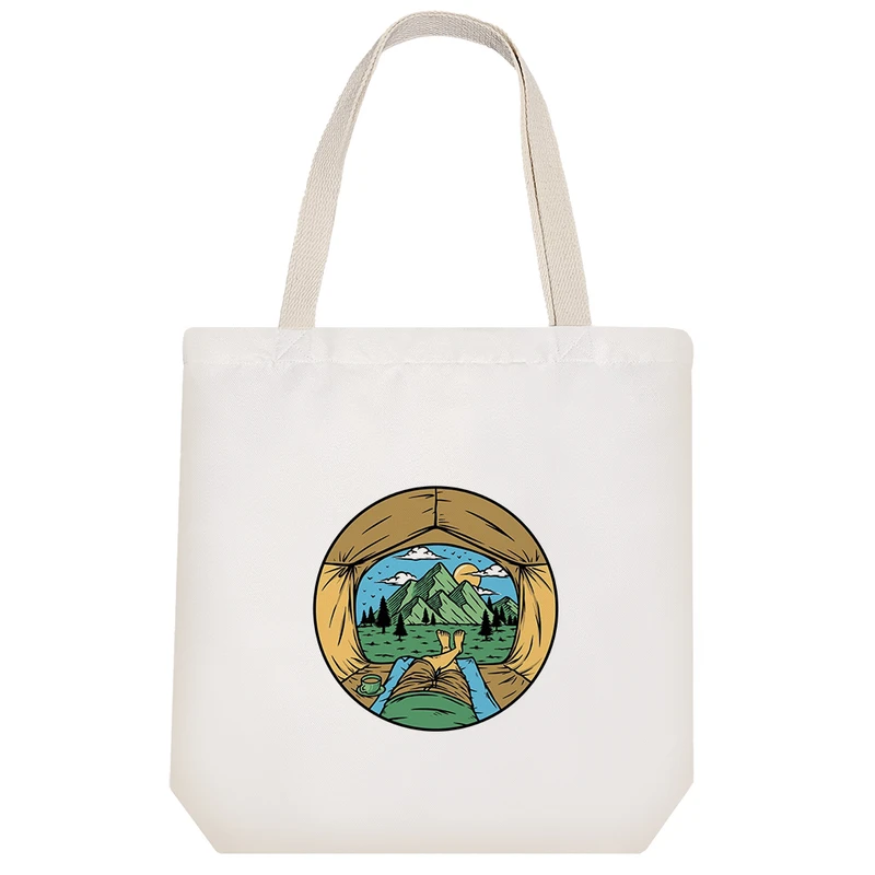 ساک خرید خندالو طرح کمپ در کوهستان کد 5413