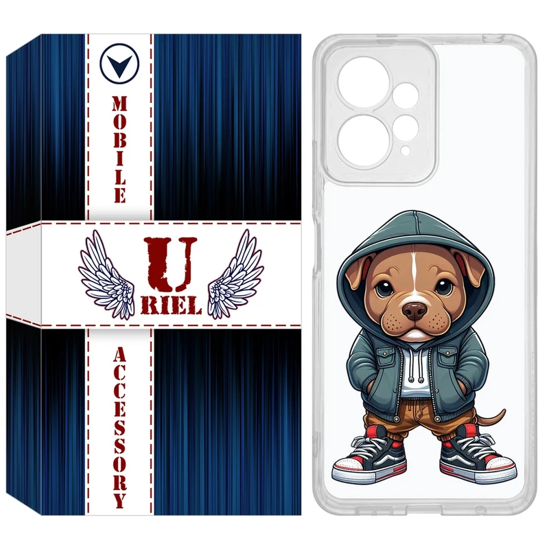 کاور یوریل مدل Clear کد 66 طرح سگ قهوه ای مناسب برای گوشی موبایل شیائومی Redmi Note 12 4G