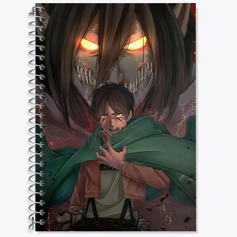 دفتر لغت 50 برگ خندالو مدل ارن یگر و حالت تایتانی انیمه اتک آن تایتان Attack on Titan کد 10993
