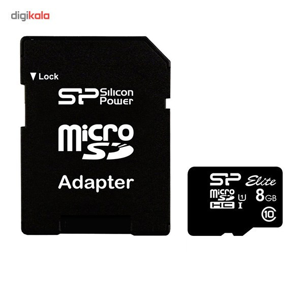 کارت حافظه microSDHC سیلیکون پاور مدل Elite کلاس 10 استاندارد UHS-I U1 سرعت 85MBps همراه با آداپتور SD ظرفیت 8 گیگابایت
