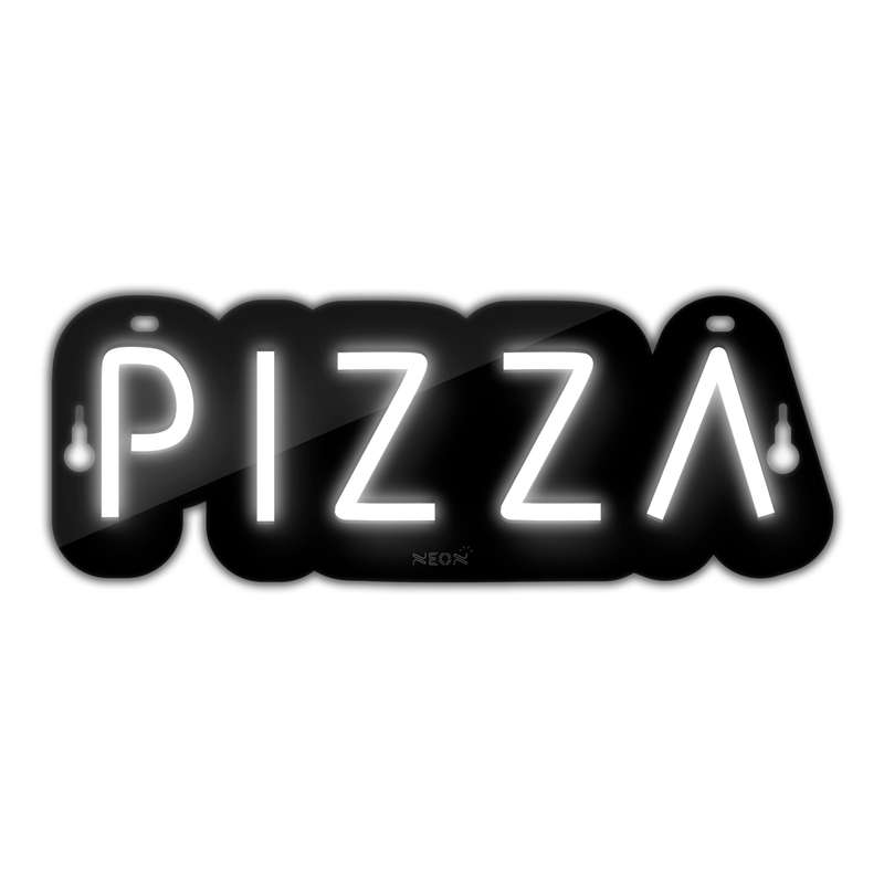 چراغ دیواری نئون دیزاین مدل Pizza-Text-BL_WHT