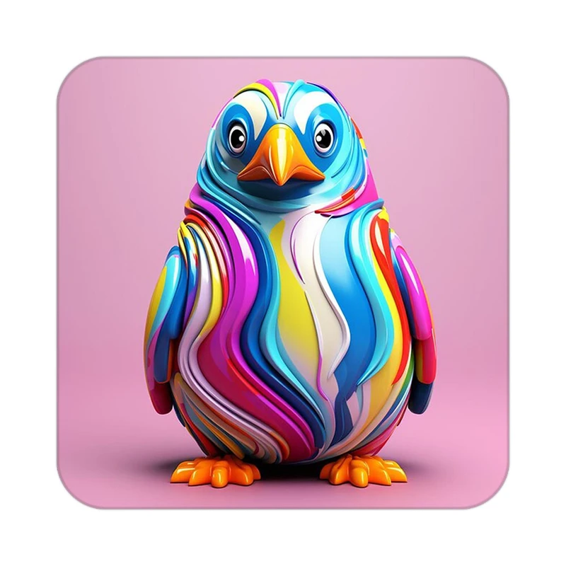 زیر لیوانی کاکتی طرح حیوانات رنگی مدل mp25261