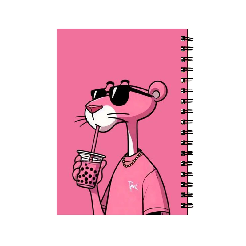 دفتر مشق 50 برگ طرح پلنگ صورتی کد 28