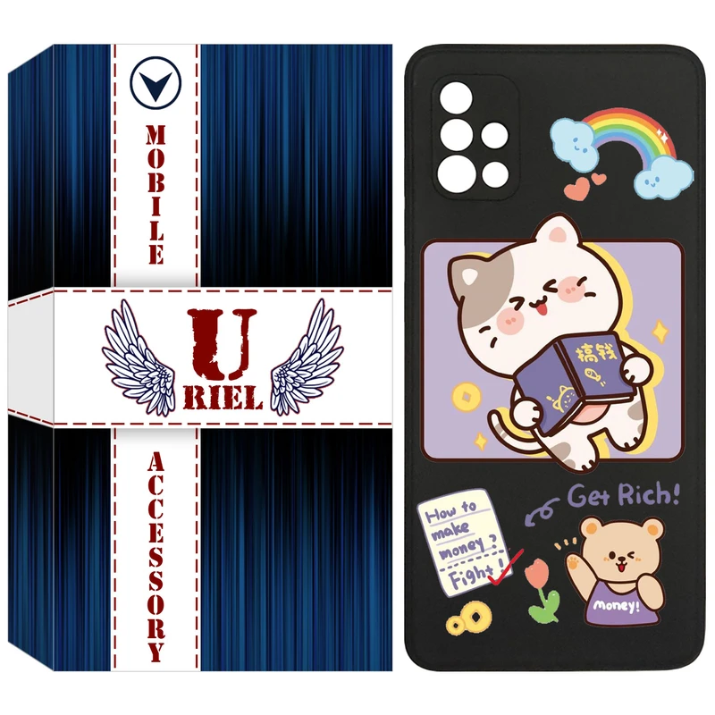 کاور یوریل مدل KSH کد 12 طرح گربه مناسب برای گوشی موبایل سامسونگ Galaxy A51