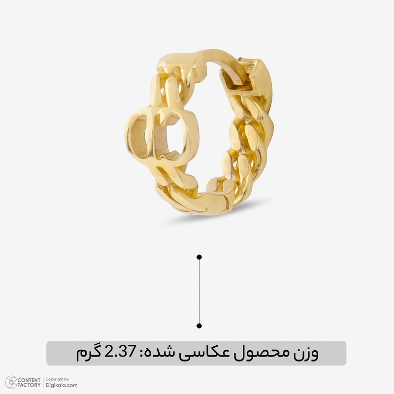 گوشواره حلقه‌ای طلا 18 عیار زنانه گلدم مدل E253007 - 2