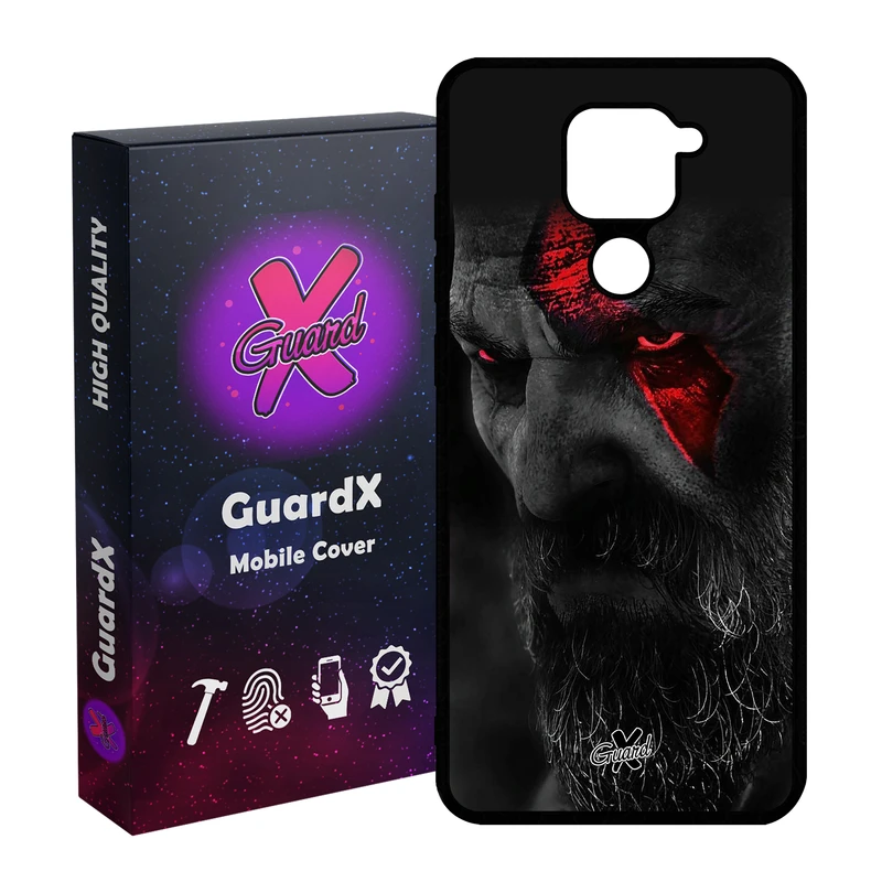 کاور گارد ایکس طرح God of War مدل Glass10349 مناسب برای گوشی موبایل شیائومی Redmi Note 9
