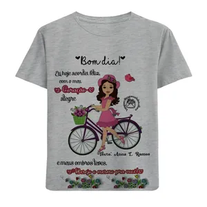 تی شرت آستین کوتاه بچگانه مدل دختر و دوچرخه F744