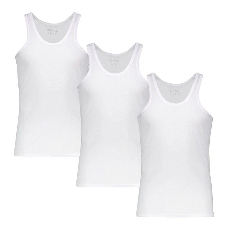 زیرپوش رکابی مردانه اسپست مدل ASP-RKW3 مجموعه 3 عددی