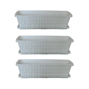 گلدان مدل مستطیلی پلاستیکی کد Ar1-3 بسته 3 عددی