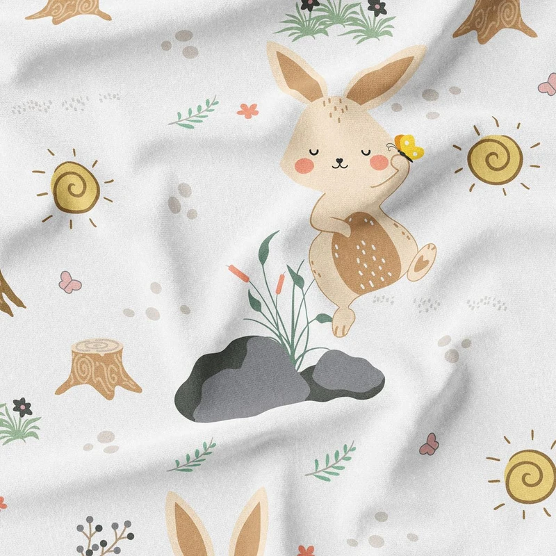   پارچه ملحفه پارچه باما مدل مخمل طرح خرگوش کد 5011878