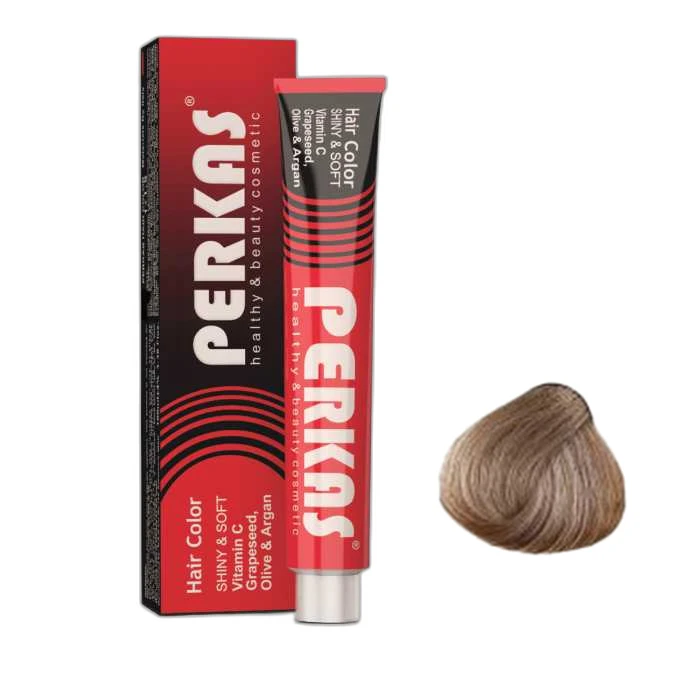 رنگ مو پرکاس شماره C8 حجم 100 میلی‌لیتر رنگ بلوند دودی خیلی روشن