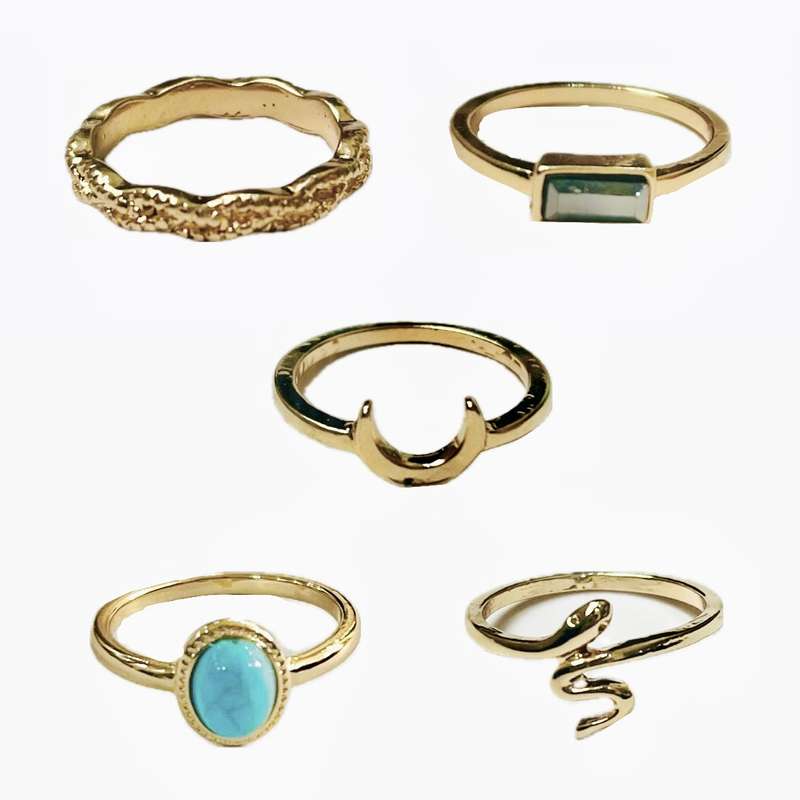 انگشتر زنانه مدل ماه مجموعه 5 عددی انگشتر زنانه مدل ماه مجموعه 5 عددی