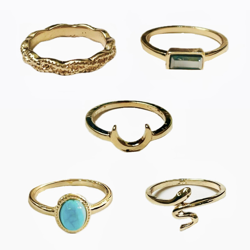 انگشتر زنانه مدل ماه مجموعه 5 عددی انگشتر زنانه مدل ماه مجموعه 5 عددی